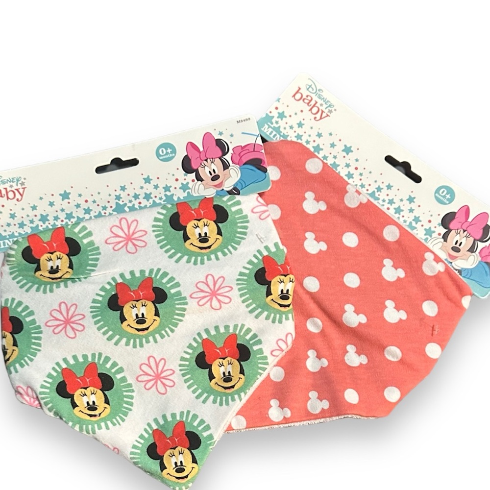 DISNEY BABY MINNIE MOUSE BANDANA set of 2 NWT